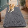 imageSmiry Dog Door Mat for Muddy Paws 30x20 Absorbs Moisture and Dirt Doormat NonSlip Washable Quick Dry Chenille Front Door Mat Indoor Entrance Entryway Carpet for Inside Floor Navy BlueDark Grey