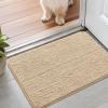 imageSmiry Dog Door Mat for Muddy Paws 30x20 Absorbs Moisture and Dirt Doormat NonSlip Washable Quick Dry Chenille Front Door Mat Indoor Entrance Entryway Carpet for Inside Floor Navy BlueBeige