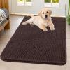 imageSmiry Dog Door Mat for Muddy Paws 30x20 Absorbs Moisture and Dirt Doormat NonSlip Washable Quick Dry Chenille Front Door Mat Indoor Entrance Entryway Carpet for Inside Floor Navy BlueBrown