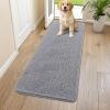 imageSmiry Dog Door Mat for Muddy Paws 30x20 Absorbs Moisture and Dirt Doormat NonSlip Washable Quick Dry Chenille Front Door Mat Indoor Entrance Entryway Carpet for Inside Floor Navy BlueGrey