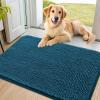 imageSmiry Dog Door Mat for Muddy Paws 30x20 Absorbs Moisture and Dirt Doormat NonSlip Washable Quick Dry Chenille Front Door Mat Indoor Entrance Entryway Carpet for Inside Floor Navy BlueAtlantic Blue