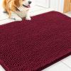 imageSmiry Dog Door Mat for Muddy Paws 30x20 Absorbs Moisture and Dirt Doormat NonSlip Washable Quick Dry Chenille Front Door Mat Indoor Entrance Entryway Carpet for Inside Floor Navy BlueBurgundy