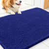 imageSmiry Dog Door Mat for Muddy Paws 30x20 Absorbs Moisture and Dirt Doormat NonSlip Washable Quick Dry Chenille Front Door Mat Indoor Entrance Entryway Carpet for Inside Floor Navy BlueNavy Blue