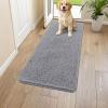 imageSmiry Dog Door Mat for Muddy Paws 30x20 Absorbs Moisture and Dirt Doormat NonSlip Washable Quick Dry Chenille Front Door Mat Indoor Entrance Entryway Carpet for Inside Floor Navy BlueGrey