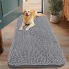imageSmiry Dog Door Mat for Muddy Paws 30x20 Absorbs Moisture and Dirt Doormat NonSlip Washable Quick Dry Chenille Front Door Mat Indoor Entrance Entryway Carpet for Inside Floor Navy BlueGrey