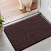 imageSmiry Dog Door Mat for Muddy Paws 30x20 Absorbs Moisture and Dirt Doormat NonSlip Washable Quick Dry Chenille Front Door Mat Indoor Entrance Entryway Carpet for Inside Floor Navy BlueBrown
