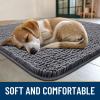 imageSmiry Dog Door Mat for Muddy Paws 30x20 Absorbs Moisture and Dirt Doormat NonSlip Washable Quick Dry Chenille Front Door Mat Indoor Entrance Entryway Carpet for Inside Floor Navy BlueDark Grey