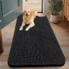 imageSmiry Dog Door Mat for Muddy Paws 30x20 Absorbs Moisture and Dirt Doormat NonSlip Washable Quick Dry Chenille Front Door Mat Indoor Entrance Entryway Carpet for Inside Floor Navy BlueBlack