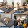 imageSmiry Dog Door Mat for Muddy Paws 30x20 Absorbs Moisture and Dirt Doormat NonSlip Washable Quick Dry Chenille Front Door Mat Indoor Entrance Entryway Carpet for Inside Floor Navy BlueDark Grey