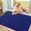 imageSmiry Dog Door Mat for Muddy Paws 30x20 Absorbs Moisture and Dirt Doormat NonSlip Washable Quick Dry Chenille Front Door Mat Indoor Entrance Entryway Carpet for Inside Floor Navy BlueNavy Blue