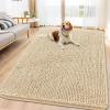 imageSmiry Dog Door Mat for Muddy Paws 30x20 Absorbs Moisture and Dirt Doormat NonSlip Washable Quick Dry Chenille Front Door Mat Indoor Entrance Entryway Carpet for Inside Floor Navy BlueBeige