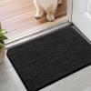 imageSmiry Dog Door Mat for Muddy Paws 30x20 Absorbs Moisture and Dirt Doormat NonSlip Washable Quick Dry Chenille Front Door Mat Indoor Entrance Entryway Carpet for Inside Floor Navy BlueBlack