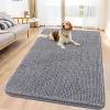 imageSmiry Dog Door Mat for Muddy Paws 30x20 Absorbs Moisture and Dirt Doormat NonSlip Washable Quick Dry Chenille Front Door Mat Indoor Entrance Entryway Carpet for Inside Floor Navy BlueGrey