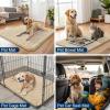 imageSmiry Dog Door Mat for Muddy Paws 30x20 Absorbs Moisture and Dirt Doormat NonSlip Washable Quick Dry Chenille Front Door Mat Indoor Entrance Entryway Carpet for Inside Floor Navy BlueBeige