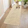 imageSmiry Dog Door Mat for Muddy Paws 30x20 Absorbs Moisture and Dirt Doormat NonSlip Washable Quick Dry Chenille Front Door Mat Indoor Entrance Entryway Carpet for Inside Floor Navy BlueBeige