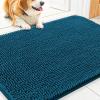 imageSmiry Dog Door Mat for Muddy Paws 30x20 Absorbs Moisture and Dirt Doormat NonSlip Washable Quick Dry Chenille Front Door Mat Indoor Entrance Entryway Carpet for Inside Floor Navy BlueAtlantic Blue
