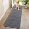 imageSmiry Dog Door Mat for Muddy Paws 30x20 Absorbs Moisture and Dirt Doormat NonSlip Washable Quick Dry Chenille Front Door Mat Indoor Entrance Entryway Carpet for Inside Floor Navy BlueDark Grey