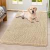 imageSmiry Dog Door Mat for Muddy Paws 30x20 Absorbs Moisture and Dirt Doormat NonSlip Washable Quick Dry Chenille Front Door Mat Indoor Entrance Entryway Carpet for Inside Floor Navy BlueBeige