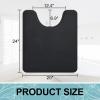 imageSmiry Memory Foam Toilet Rugs UShaped 24x20 Extra Soft Absorbent NonSlip Contour Bathroom Rugs Machine Washable Bath Mats for Toilet BlackBlack