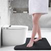 imageSmiry Memory Foam Toilet Rugs UShaped 24x20 Extra Soft Absorbent NonSlip Contour Bathroom Rugs Machine Washable Bath Mats for Toilet BlackBlack