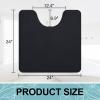 imageSmiry Memory Foam Toilet Rugs UShaped 24x20 Extra Soft Absorbent NonSlip Contour Bathroom Rugs Machine Washable Bath Mats for Toilet BlackBlack