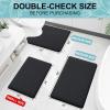 imageSmiry Memory Foam Toilet Rugs UShaped 24x20 Extra Soft Absorbent NonSlip Contour Bathroom Rugs Machine Washable Bath Mats for Toilet BlackBlack