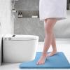 imageSmiry Memory Foam Toilet Rugs UShaped 24x20 Extra Soft Absorbent NonSlip Contour Bathroom Rugs Machine Washable Bath Mats for Toilet BlackBlue