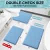 imageSmiry Memory Foam Toilet Rugs UShaped 24x20 Extra Soft Absorbent NonSlip Contour Bathroom Rugs Machine Washable Bath Mats for Toilet BlackBlue