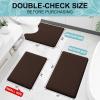 imageSmiry Memory Foam Toilet Rugs UShaped 24x20 Extra Soft Absorbent NonSlip Contour Bathroom Rugs Machine Washable Bath Mats for Toilet BlackBrown