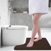 imageSmiry Memory Foam Toilet Rugs UShaped 24x20 Extra Soft Absorbent NonSlip Contour Bathroom Rugs Machine Washable Bath Mats for Toilet BlackBrown