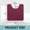 imageSmiry Memory Foam Toilet Rugs UShaped 24x20 Extra Soft Absorbent NonSlip Contour Bathroom Rugs Machine Washable Bath Mats for Toilet BlackBurgundy