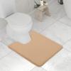 imageSmiry Memory Foam Toilet Rugs UShaped 24x20 Extra Soft Absorbent NonSlip Contour Bathroom Rugs Machine Washable Bath Mats for Toilet BlackCamel