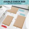 imageSmiry Memory Foam Toilet Rugs UShaped 24x20 Extra Soft Absorbent NonSlip Contour Bathroom Rugs Machine Washable Bath Mats for Toilet BlackCamel