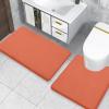 imageSmiry Memory Foam Toilet Rugs UShaped 24x20 Extra Soft Absorbent NonSlip Contour Bathroom Rugs Machine Washable Bath Mats for Toilet BlackCoral