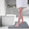 imageSmiry Memory Foam Toilet Rugs UShaped 24x20 Extra Soft Absorbent NonSlip Contour Bathroom Rugs Machine Washable Bath Mats for Toilet BlackDark Grey