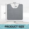 imageSmiry Memory Foam Toilet Rugs UShaped 24x20 Extra Soft Absorbent NonSlip Contour Bathroom Rugs Machine Washable Bath Mats for Toilet BlackDark Grey