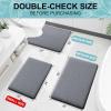 imageSmiry Memory Foam Toilet Rugs UShaped 24x20 Extra Soft Absorbent NonSlip Contour Bathroom Rugs Machine Washable Bath Mats for Toilet BlackDark Grey