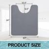 imageSmiry Memory Foam Toilet Rugs UShaped 24x20 Extra Soft Absorbent NonSlip Contour Bathroom Rugs Machine Washable Bath Mats for Toilet BlackDark Grey