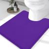 imageSmiry Memory Foam Toilet Rugs UShaped 24x20 Extra Soft Absorbent NonSlip Contour Bathroom Rugs Machine Washable Bath Mats for Toilet BlackDark Purple