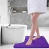 imageSmiry Memory Foam Toilet Rugs UShaped 24x20 Extra Soft Absorbent NonSlip Contour Bathroom Rugs Machine Washable Bath Mats for Toilet BlackDark Purple