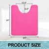 imageSmiry Memory Foam Toilet Rugs UShaped 24x20 Extra Soft Absorbent NonSlip Contour Bathroom Rugs Machine Washable Bath Mats for Toilet BlackDeep Pink
