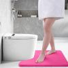 imageSmiry Memory Foam Toilet Rugs UShaped 24x20 Extra Soft Absorbent NonSlip Contour Bathroom Rugs Machine Washable Bath Mats for Toilet BlackDeep Pink