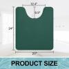 imageSmiry Memory Foam Toilet Rugs UShaped 24x20 Extra Soft Absorbent NonSlip Contour Bathroom Rugs Machine Washable Bath Mats for Toilet BlackGreen