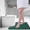 imageSmiry Memory Foam Toilet Rugs UShaped 24x20 Extra Soft Absorbent NonSlip Contour Bathroom Rugs Machine Washable Bath Mats for Toilet BlackGreen