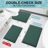 imageSmiry Memory Foam Toilet Rugs UShaped 24x20 Extra Soft Absorbent NonSlip Contour Bathroom Rugs Machine Washable Bath Mats for Toilet BlackGreen