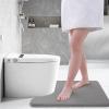 imageSmiry Memory Foam Toilet Rugs UShaped 24x20 Extra Soft Absorbent NonSlip Contour Bathroom Rugs Machine Washable Bath Mats for Toilet BlackGrey