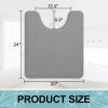 imageSmiry Memory Foam Toilet Rugs UShaped 24x20 Extra Soft Absorbent NonSlip Contour Bathroom Rugs Machine Washable Bath Mats for Toilet BlackGrey