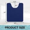 imageSmiry Memory Foam Toilet Rugs UShaped 24x20 Extra Soft Absorbent NonSlip Contour Bathroom Rugs Machine Washable Bath Mats for Toilet BlackNavy Blue