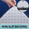 imageSmiry Memory Foam Toilet Rugs UShaped 24x20 Extra Soft Absorbent NonSlip Contour Bathroom Rugs Machine Washable Bath Mats for Toilet BlackNavy Blue