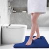 imageSmiry Memory Foam Toilet Rugs UShaped 24x20 Extra Soft Absorbent NonSlip Contour Bathroom Rugs Machine Washable Bath Mats for Toilet BlackNavy Blue
